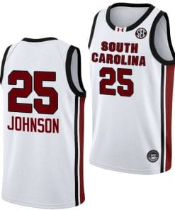 Raven Johnson Jersey #25 South Carolina Gamecocks College Basketball 2023-24 White