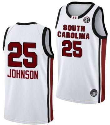 Raven Johnson Jersey #25 South Carolina Gamecocks College Basketball 2023-24 White