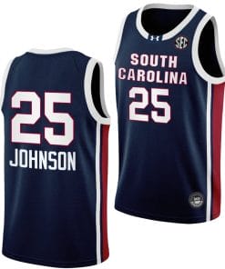 Raven Johnson Jersey #25 South Carolina Gamecocks College Basketball Away Black