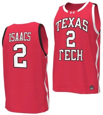 Ricky Pop Isaacs Jersey #2 Texas Tech Red Raiders Basketball uniform Red