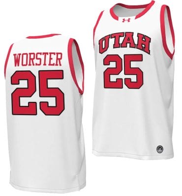Rollie Worster Jersey #25 Utah Utes College Basketball 2023-24 Replica White 8 Rollie Worster Jersey #25 Utah Utes College Basketball 2023-24 Replica White