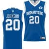 Spencer Johnson Jersey #20 BYU Cougars NIL College Basketball Jersey Lightweight Royal