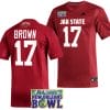 Sean Brown Jersey #17 Jacksonville State Gamecocks 2023 New Orleans Bowl Patch Football Red