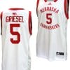 Sam Griesel Jersey #5 Nebraska Cornhuskers Basketball Home Uniform 2023-24 White