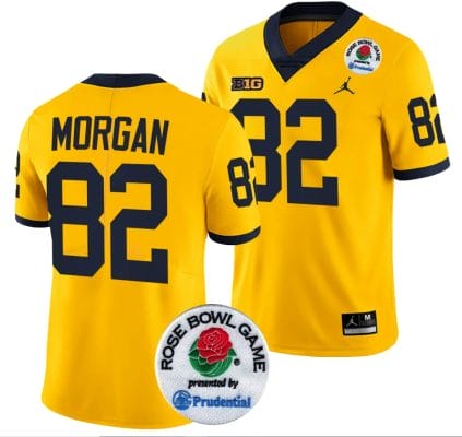 Semaj Morgan Jersey #82 Michigan Wolverines Rose Bowl Game 2024 Patch College Football Playoff Maize 8 Semaj Morgan Jersey #82 Michigan Wolverines Rose Bowl Game 2024 Patch College Football Playoff Maize