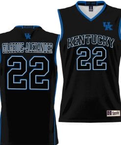 Shai Gilgeous Alexander Jersey #22 Kentucky Wildcats NIL College Basketball Lightweight Black