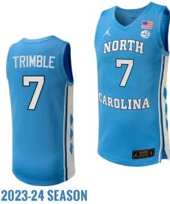 Seth Trimble Jersey #7 North Carolina Tar Heels Replica College Basketball 2023-24 Blue
