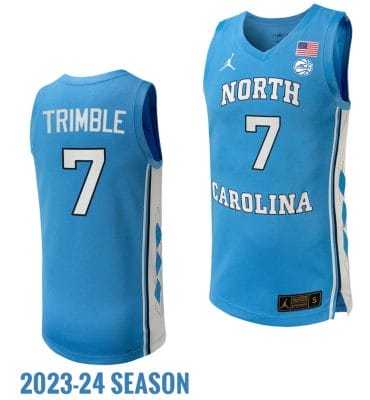 Seth Trimble Jersey #7 North Carolina Tar Heels Replica College Basketball 2023-24 Blue