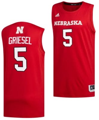 Sam Griesel Jersey #5 Nebraska Cornhuskers Basketball Swingman 2023-24 Red