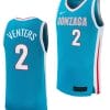 Steele Venters Jersey #2 Gonzaga Bulldogs College Basketball uniform 2023-24 Turquoise