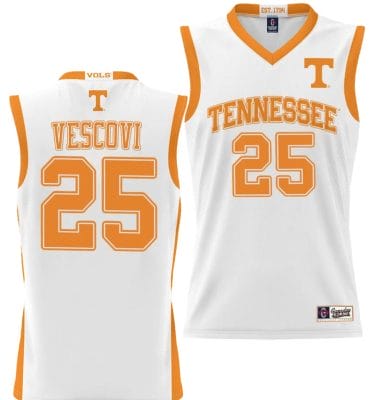 Santiago Vescovi Jersey #25 Tennessee Volunteers NIL College Basketball Lightweight White