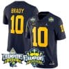 Tom Brady Jersey #10 Michigan Wolverines 2023 Big Ten Back to Back Champions Patch Stitched Navy