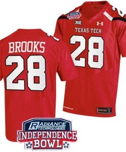 Tahj Brooks Jersey #28 Texas Tech Red Raiders Independence Bowl Patch Football 2023 Red