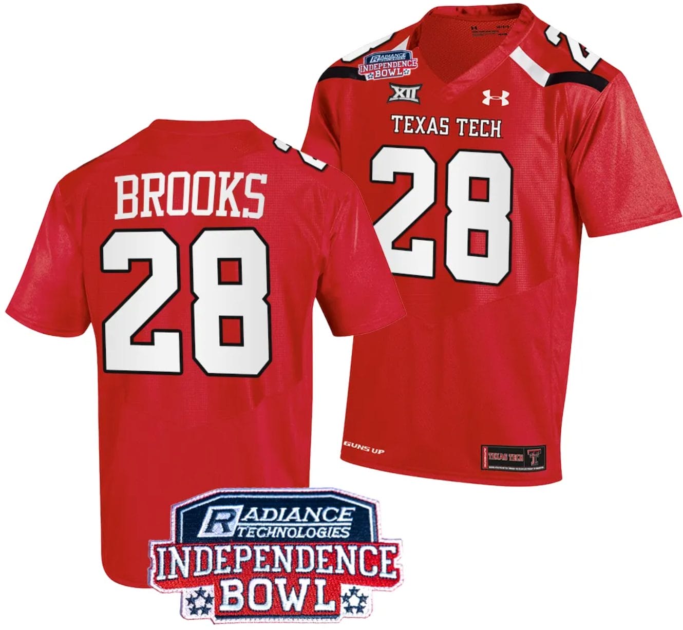 Tahj Brooks Jersey #28 Texas Tech Red Raiders Independence Bowl Patch Football 2023 Red 1 Tahj Brooks Jersey #28 Texas Tech Red Raiders Independence Bowl Patch Football 2023 Red
