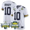 Tom Brady Jersey #10 Michigan Wolverines 2023 Big Ten Back to Back Champions Patch Stitched White