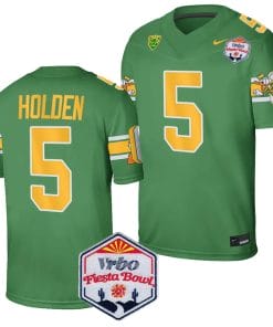 Traeshon Holden Jersey #5 Oregon Ducks Fiesta Bowl Patch 2024 Football Playoff Green