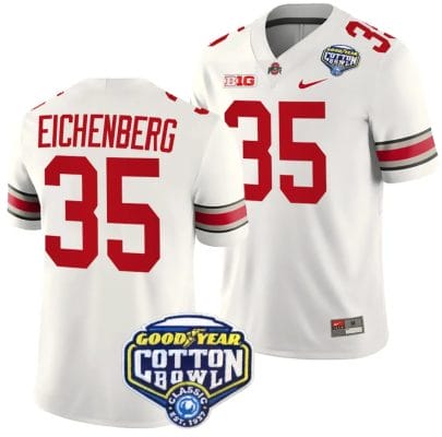 Tommy Eichenberg Jersey #35 Ohio State Buckeyes Cotton Bowl Patch 2023 Football White