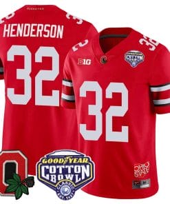 TreVeyon Henderson Jersey #32 Ohio State Buckeyes Good Year Cotton Bowl Patch Football Scarlet
