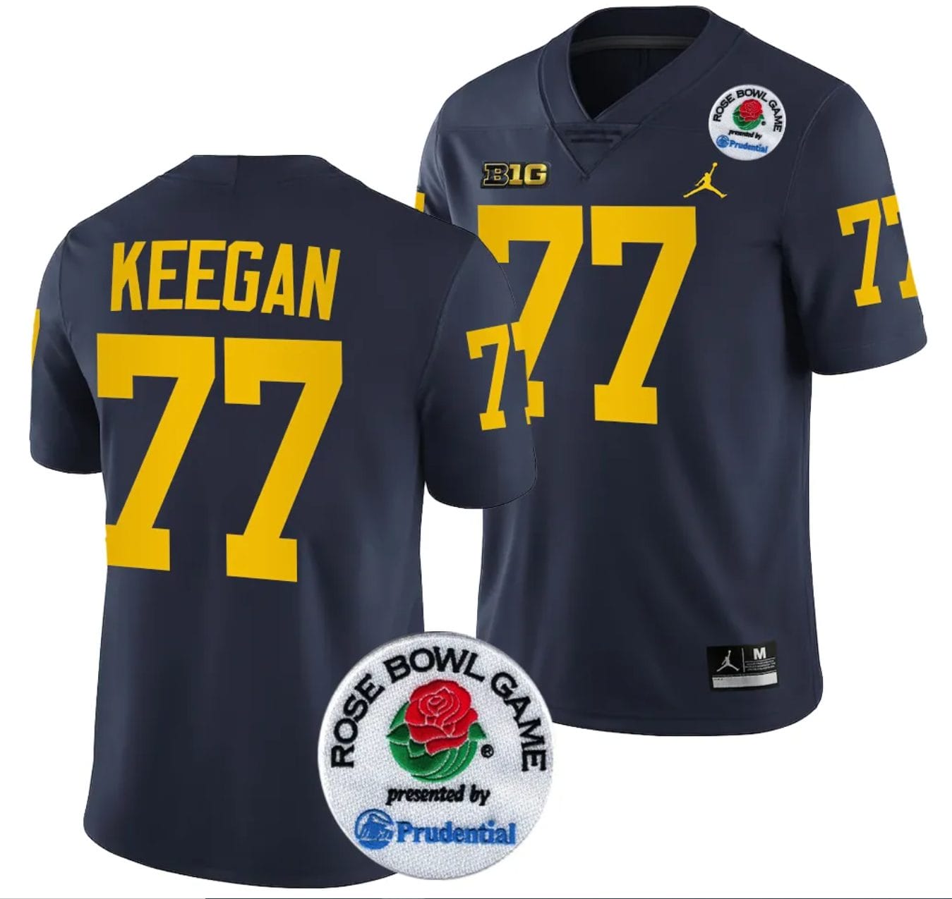 Trevor Keegan Jersey #77 Michigan Wolverines Rose Bowl Game 2024 Patch College Football Playoff Navy 1 Trevor Keegan Jersey #77 Michigan Wolverines Rose Bowl Game 2024 Patch College Football Playoff Navy