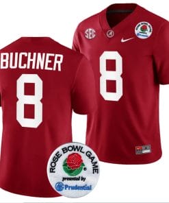 Tyler Buchner Jersey #8 Alabama Crimson Tide Rose Bowl Game 2024 Patch College Football Playoff Crimson