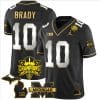 Tom Brady Jersey #10 Michigan Wolverines 2023 Big Ten Champions Patch Stitched Black Limited