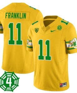 Troy Franklin Jersey #11 Oregon Ducks Honor Spencer Webb Patch Football Yellow