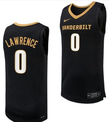 Tyrin Lawrence Jersey #0 Vanderbilt Commodores Replica Basketball uniform Black