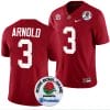 Terrion Arnold Jersey #3 Alabama Crimson Tide Rose Bowl Game 2024 Patch College Football Playoff Crimson 5 Terrion Arnold Jersey #3 Alabama Crimson Tide Rose Bowl Game 2024 Patch College Football Playoff Crimson
