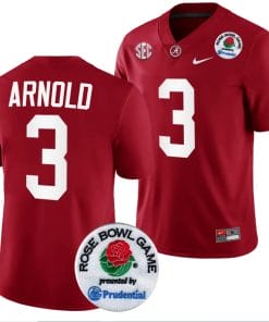 Terrion Arnold Jersey #3 Alabama Crimson Tide Rose Bowl Game 2024 Patch College Football Playoff Crimson