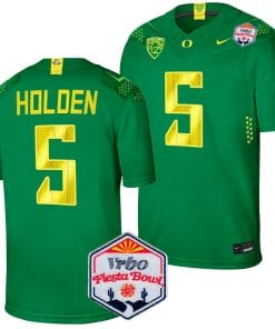 Traeshon Holden Jersey #5 Oregon Ducks Fiesta Bowl Patch 2024 Football Green