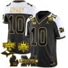 Tom Brady Jersey #10 Michigan Wolverines 2023 Big Ten Back to Back Champions Patch Stitched Gold Alternate