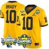 Tom Brady Jersey #10 Michigan Wolverines 2023 Big Ten Back to Back Champions Patch Stitched Maize