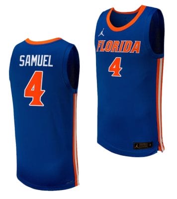 Tyrese Samuel Jersey #4 Florida Gators College Basketball 2023-24 Replica Uniform Royal