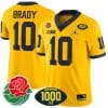 Tom Brady Jersey #10 Michigan Wolverines 1000 Wins & Rose Bowl Patch Special Yellow