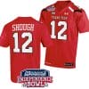 Tyler Shough Jersey #12 Texas Tech Red Raiders Independence Bowl Patch Football 2023 Red 5 Tyler Shough Jersey #12 Texas Tech Red Raiders Independence Bowl Patch Football 2023 Red