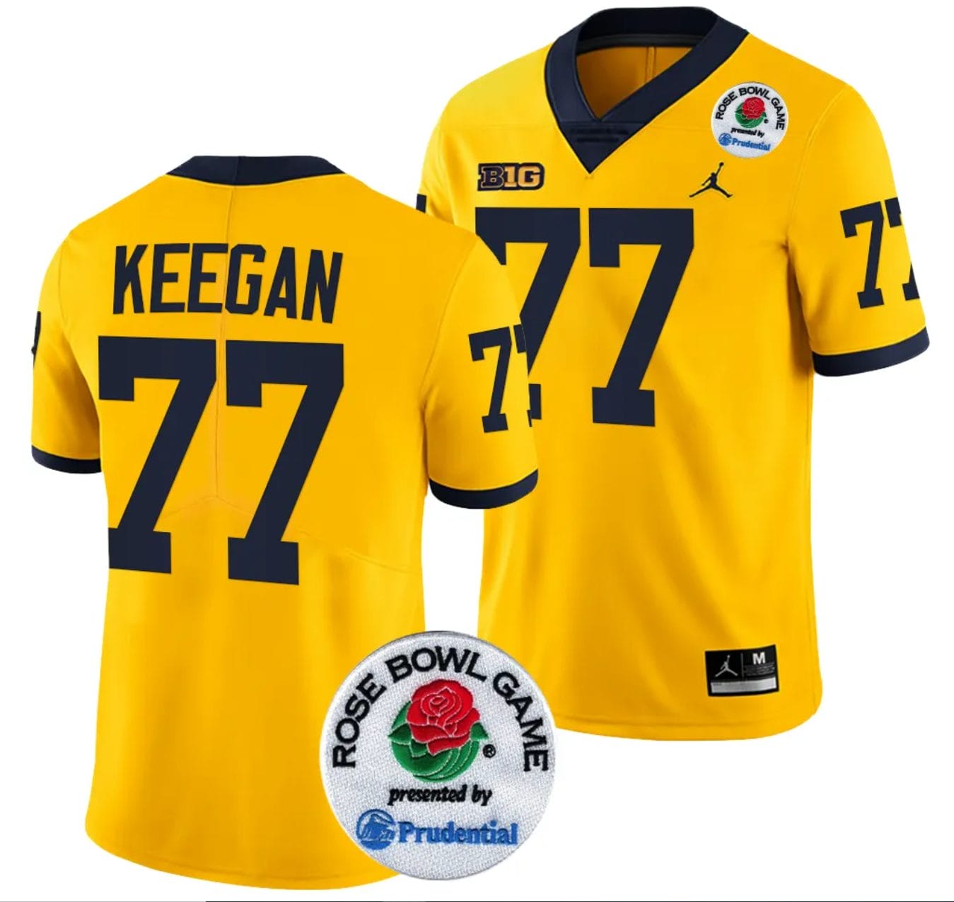 Trevor Keegan Jersey #77 Michigan Wolverines Rose Bowl Game 2024 Patch College Football Playoff Maize 1 Trevor Keegan Jersey #77 Michigan Wolverines Rose Bowl Game 2024 Patch College Football Playoff Maize