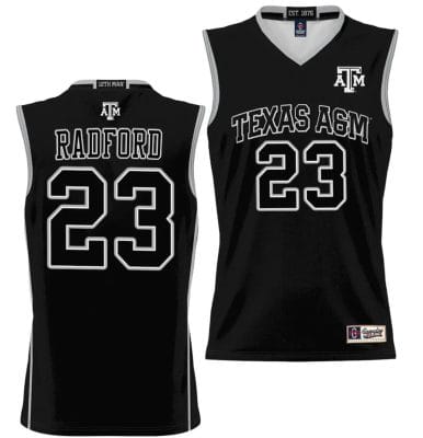 Tyrece Radford Jersey #23 Texas Aggies NIL College Basketball Jersey Lightweight Black 8 Tyrece Radford Jersey #23 Texas Aggies NIL College Basketball Jersey Lightweight Black