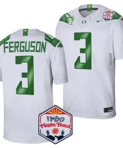 Terrance Ferguson Jersey #3 Oregon Ducks Fiesta Bowl Patch 2024 Football White