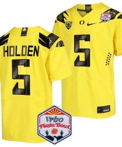 Traeshon Holden Jersey #5 Oregon Ducks Fiesta Bowl Patch 2024 Football Yellow