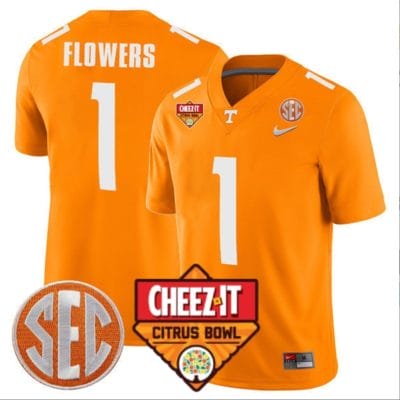 Trevon Flowers Jersey #1 Tennessee Volunteers Football Cheez It Citrus Bowl Patch Orange 8 Trevon Flowers Jersey #1 Tennessee Volunteers Football Cheez It Citrus Bowl Patch Orange