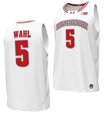 Tyler Wahl Jersey #5 Wisconsin Badgers By the Players Basketball 2023-24 White 6 Tyler Wahl Jersey #5 Wisconsin Badgers By the Players Basketball 2023-24 White