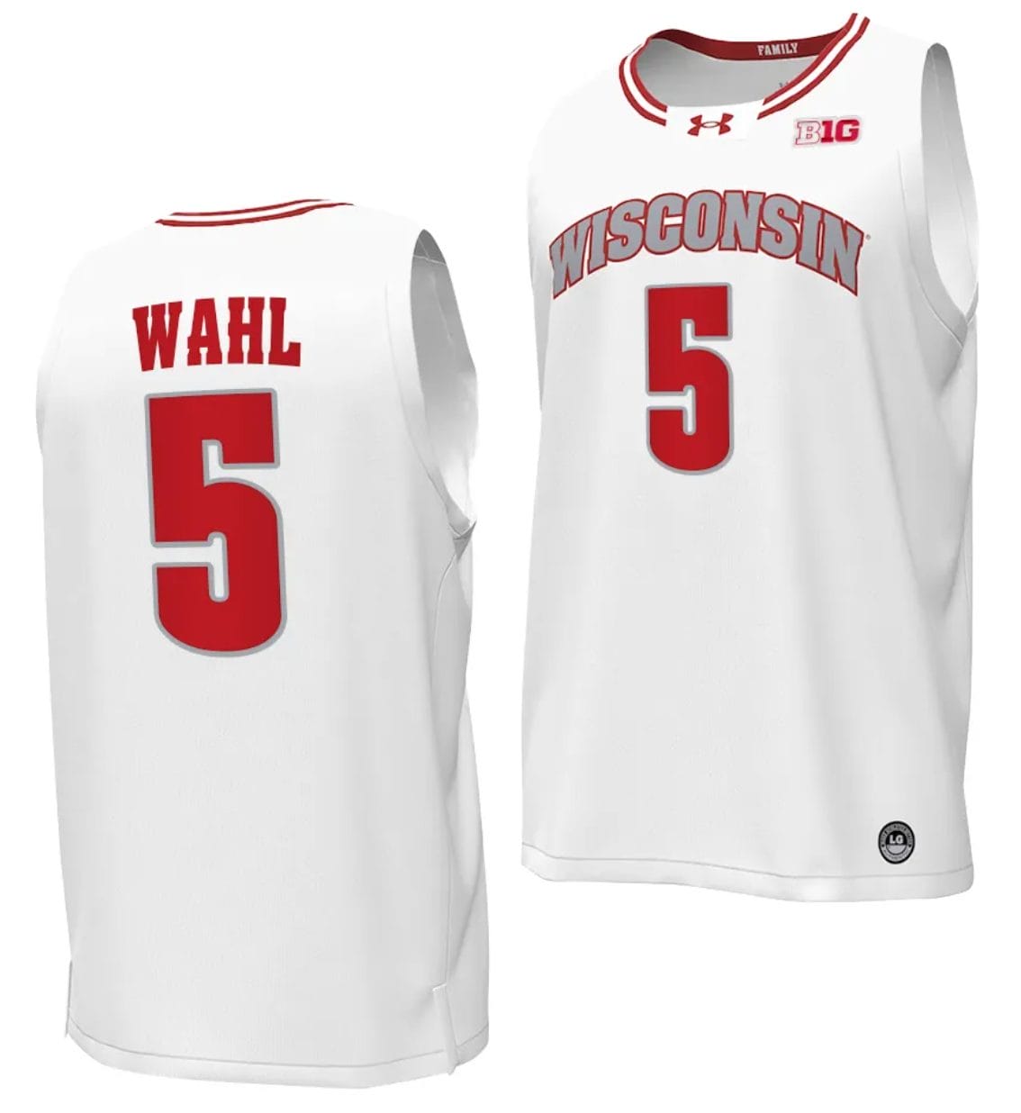 Tyler Wahl Jersey #5 Wisconsin Badgers By the Players Basketball 2023-24 White 1 Tyler Wahl Jersey #5 Wisconsin Badgers By the Players Basketball 2023-24 White
