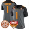 Trevon Flowers Jersey #1 Tennessee Volunteers Football Cheez It Citrus Bowl Patch Smoke Gray 5 Trevon Flowers Jersey #1 Tennessee Volunteers Football Cheez It Citrus Bowl Patch Smoke Gray