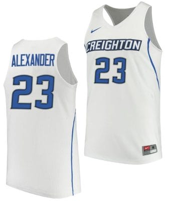 Trey Alexander Jersey #23 Creighton Bluejays College Basketball Performance White