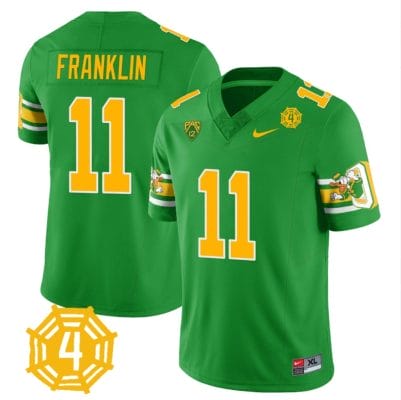 Troy Franklin Jersey #11 Oregon Ducks Honor Spencer Webb Patch Football Green