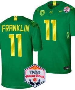 Troy Franklin Jersey #11 Oregon Ducks Fiesta Bowl Patch 2024 Football Green