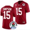 Ty Simpson Jersey #15 Alabama Crimson Tide Rose Bowl Game 2024 Patch College Football Playoff Crimson 5 Ty Simpson Jersey #15 Alabama Crimson Tide Rose Bowl Game 2024 Patch College Football Playoff Crimson