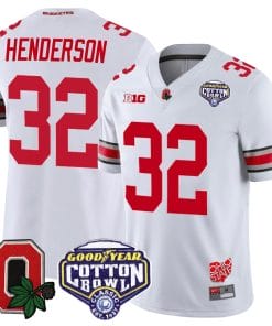 TreVeyon Henderson Jersey #32 Ohio State Buckeyes Good Year Cotton Bowl Patch Football White