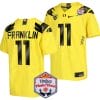 Troy Franklin Jersey #11 Oregon Ducks Fiesta Bowl Patch 2024 Football Yellow