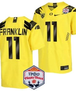 Troy Franklin Jersey #11 Oregon Ducks Fiesta Bowl Patch 2024 Football Yellow